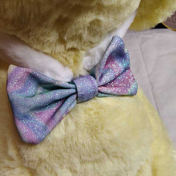 FAO Schwarz Yellow Plush Puppy Dog Labrador Bunny Ears Bowtie Stuffed Animal 12" - Picture 12 of 16